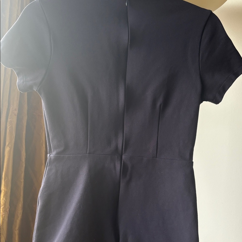 Super down stretchy one piece plunging neckline zippered back romper - Picture 3 of 3